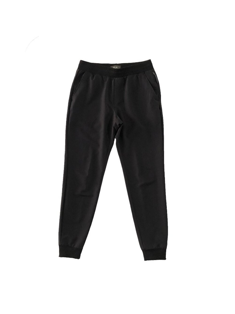 FLX Joggers Womens Sz S Black Slouchy Relaxed Elastic Waist Mid Rise Yoga Casual